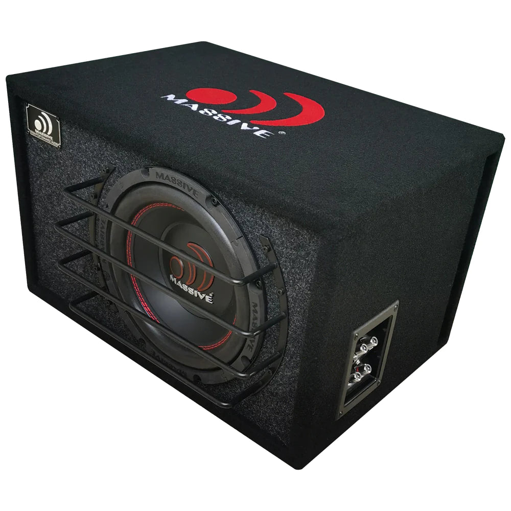 Combo: BT12 12" Pre-Loaded Subwoofer in Ported Enclosure with BP500.2 - 2 Channel Amplifier (Built-in OEM Line Converter)