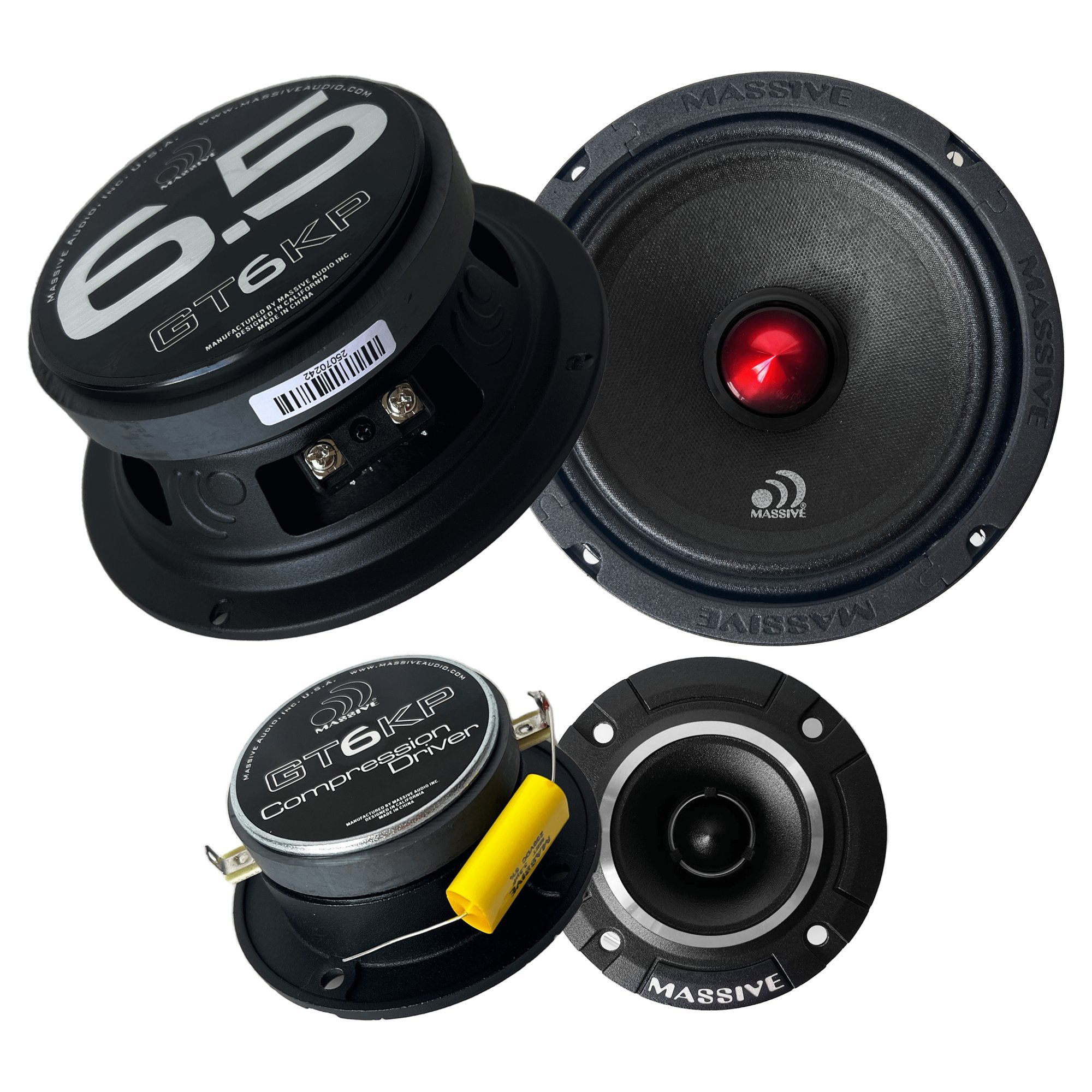 GT6KP 2-Way 150 Watts RMS Component Kit Pro Car Audio Speaker