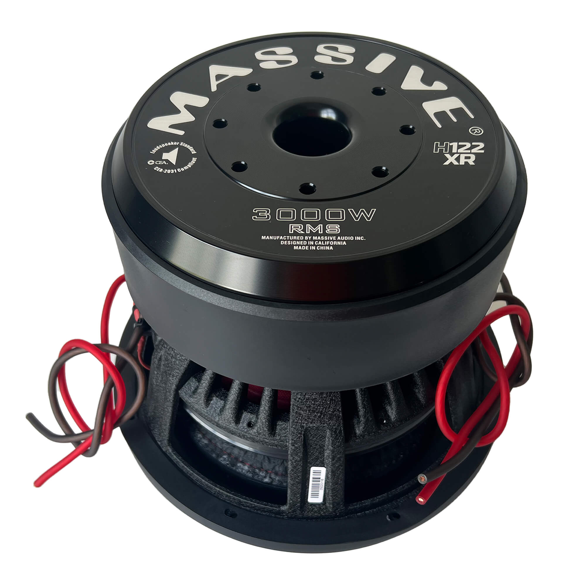 H122XR - 12" 3000 Watts RMS Dual 2 Ohm 4" V.C. Mega 70 Lbs. Subwoofer