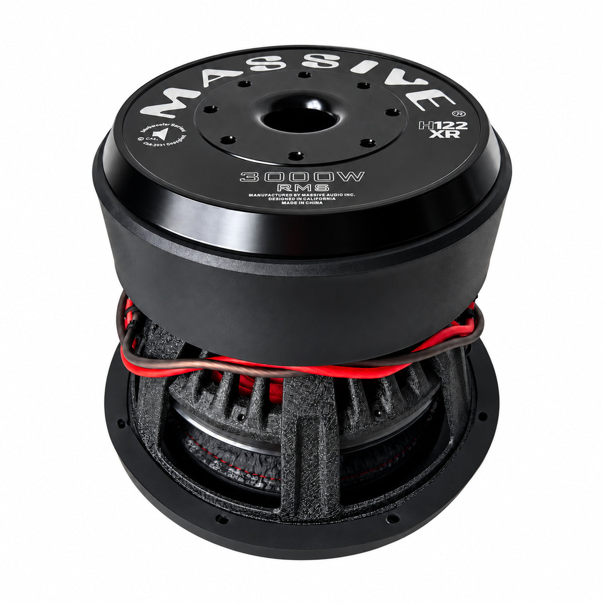 H122XR - 12" 3000 Watts RMS Dual 2 Ohm 4" V.C. Mega 70 Lbs. Subwoofer