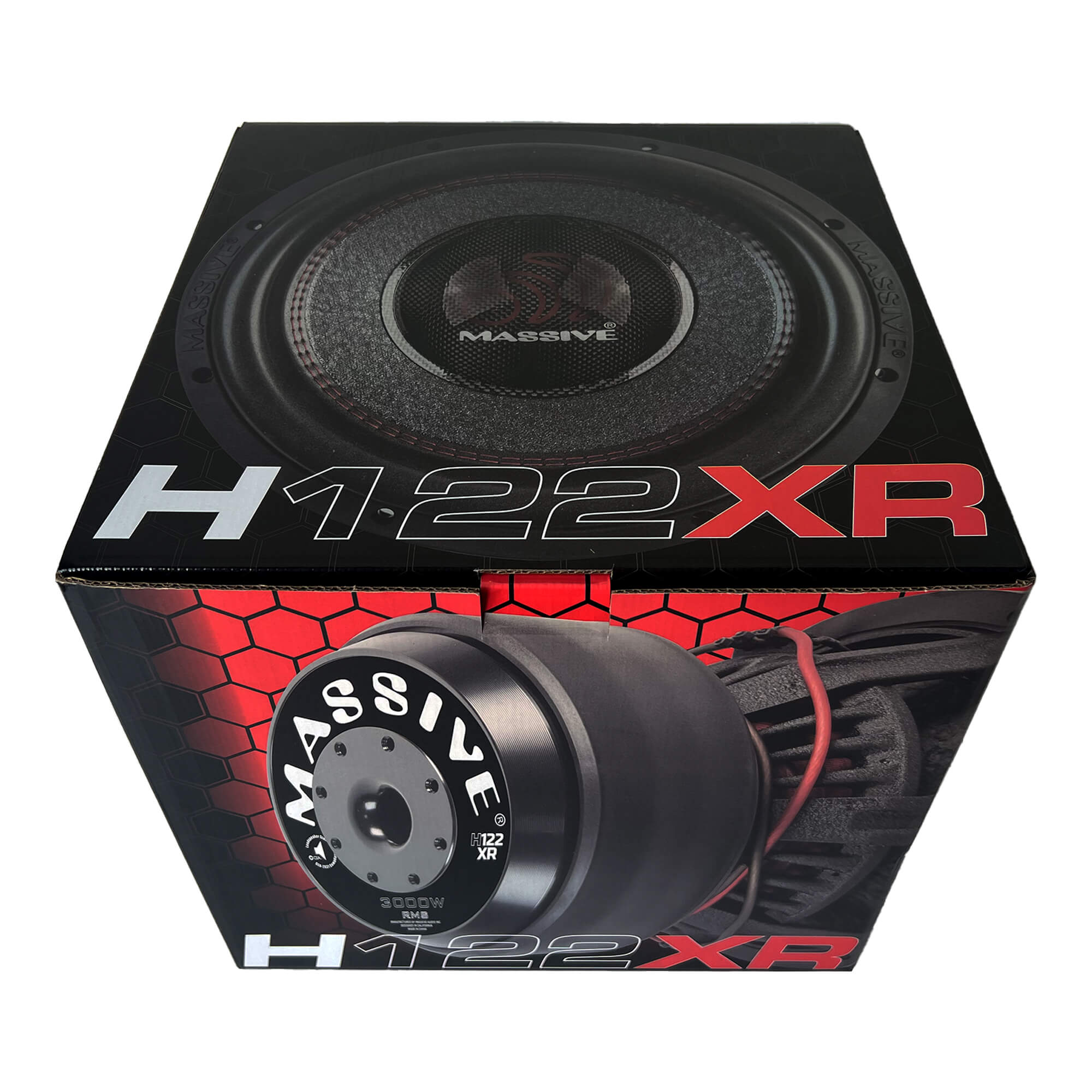 H122XR - 12" 3000 Watts RMS Dual 2 Ohm 4" V.C. Mega 70 Lbs. Subwoofer