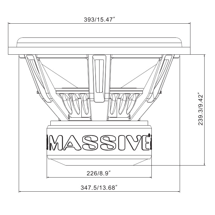 H152X - 15" 2000 Watts RMS Dual 2 Ohm 3" V.C. Mega Subwoofer