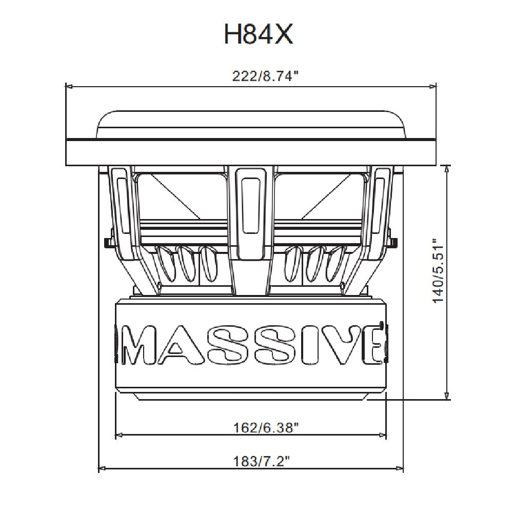 H84X - 8" 800 Watts RMS Dual 4 Ohm 2.5" V.C. Subwoofer