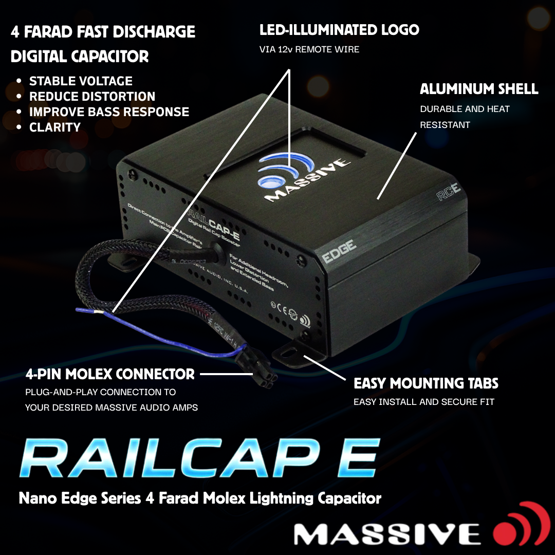 RAILCAP E - Nano Edge Series 4 Farad Molex Lightning Capacitor