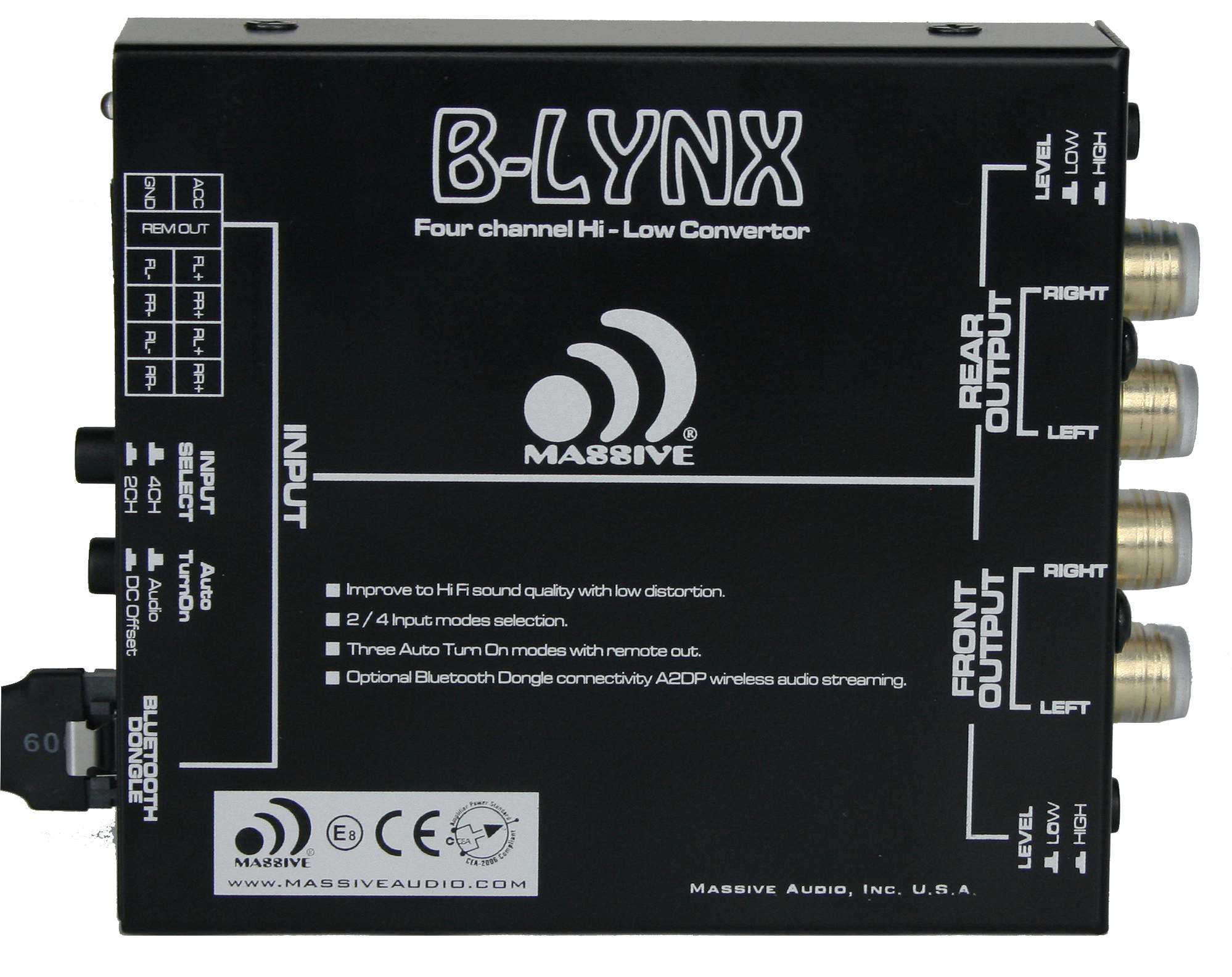 B-LYNX - 2/4 Channel Hi-Low Converter Bluetooth Auto Turn On