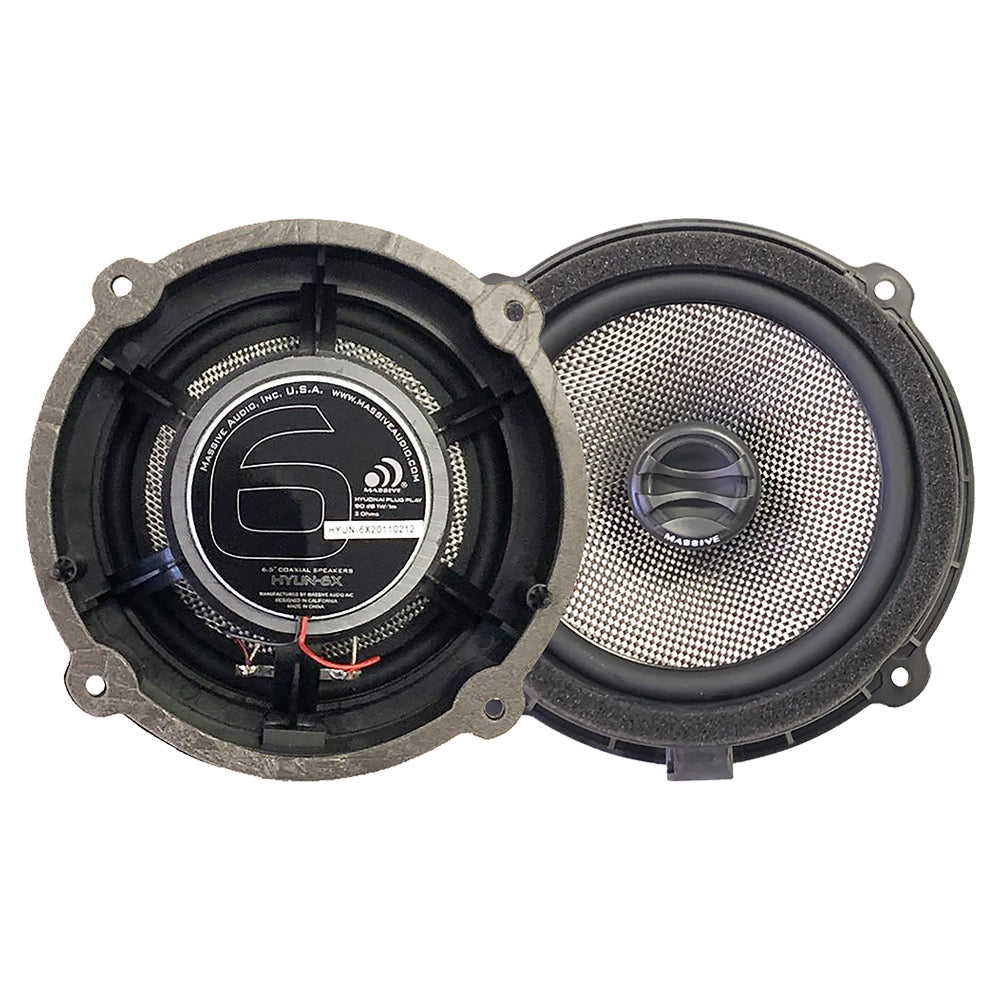 HYUN6X - 6.5" Hyundai OEM Drop-In, 80 Watts RMS Coaxial Kit Speakers