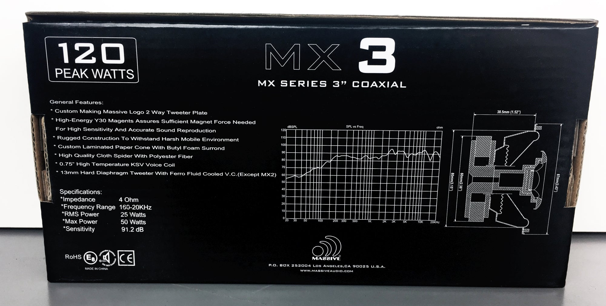 MX3 - 3.5" 2-Way 30 Watts RMS Coaxial Speakers