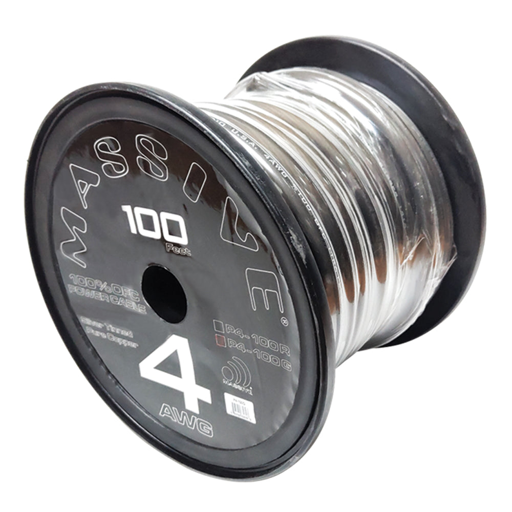 P4-100G - 4 AWG 100 Foot Grey 100% Copper Oxygen Free Silver Tinned Twisted Spool Wire