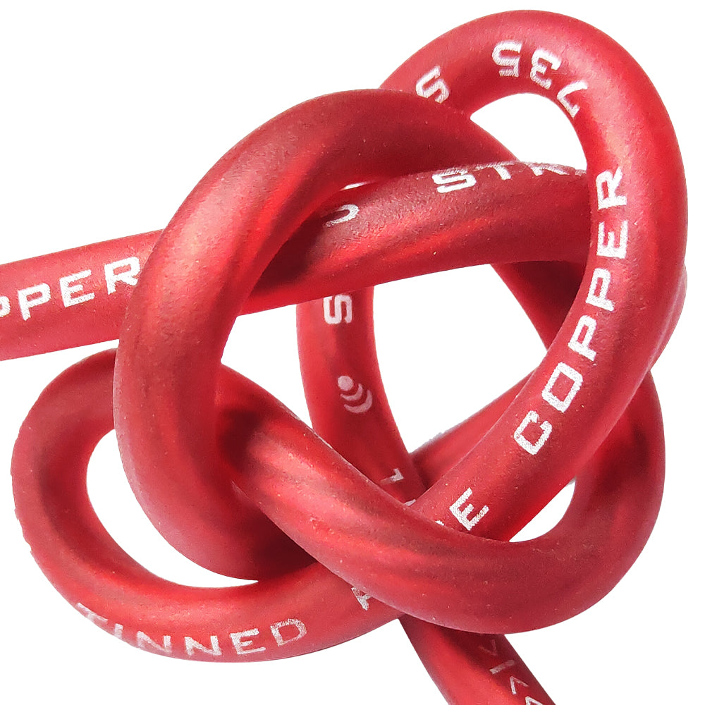 P8-200R - 8 AWG 100 Foot Red 100% Copper Oxygen Free Silver Tinned Twisted Spool Wire