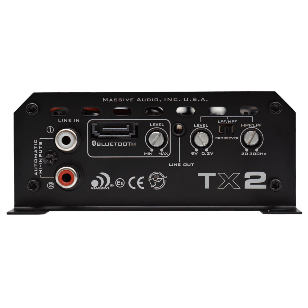 TX2 - 120 Watts X 2 RMS @ 4 Ohm Full Range Bluetooth Marine Amplifier