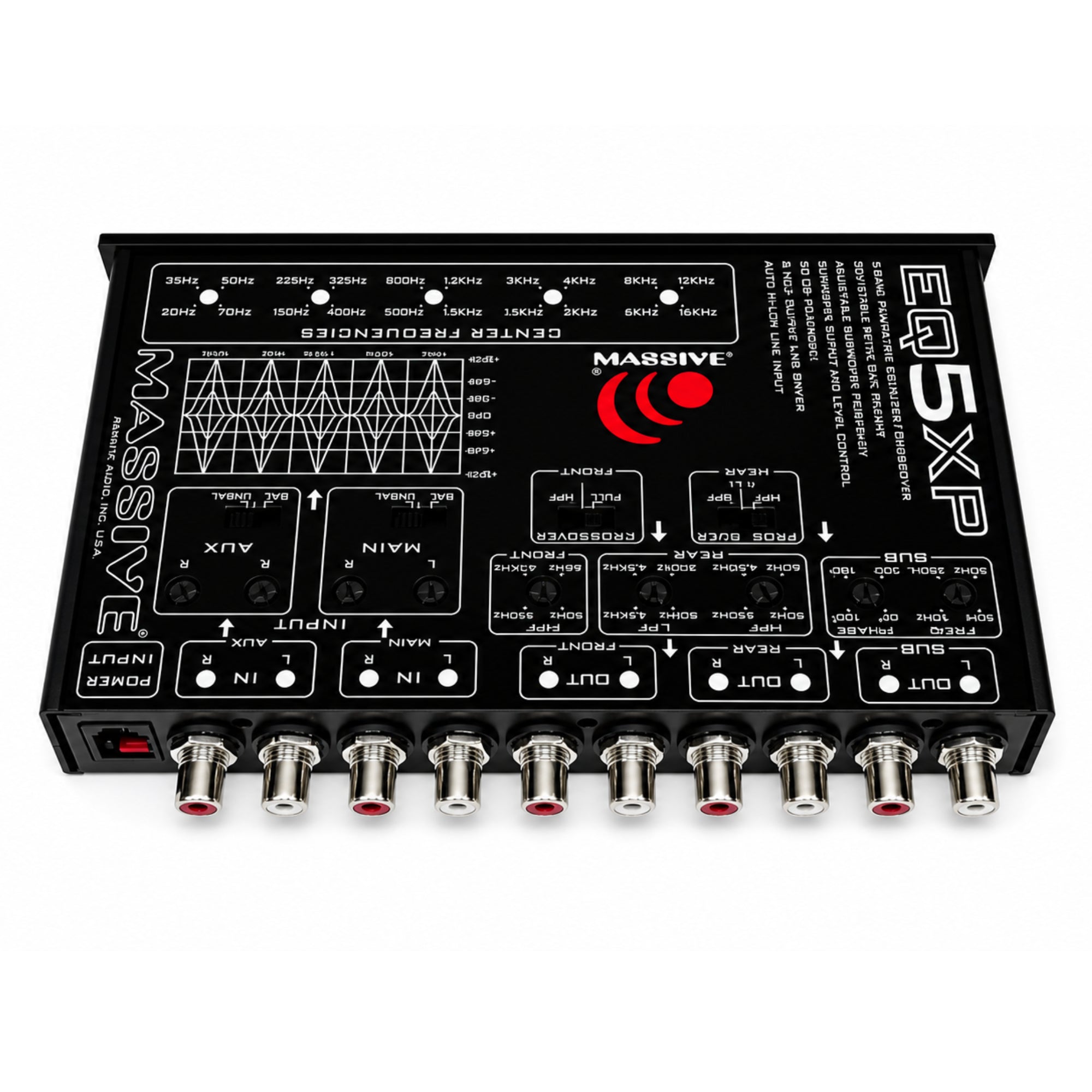 EQ5XP - 5 Band Car Audio Parametric Equalizer / Crossover Signal Processor
