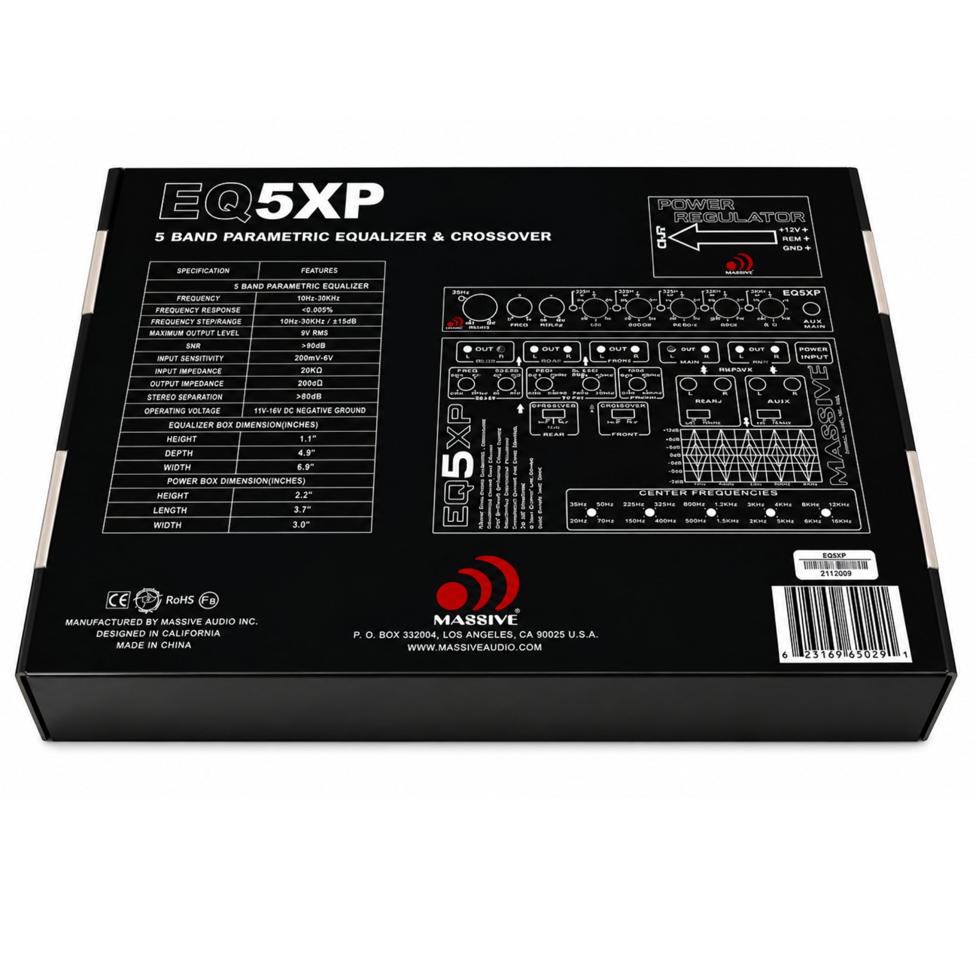 EQ5XP - 5 Band Car Audio Parametric Equalizer / Crossover Signal Processor