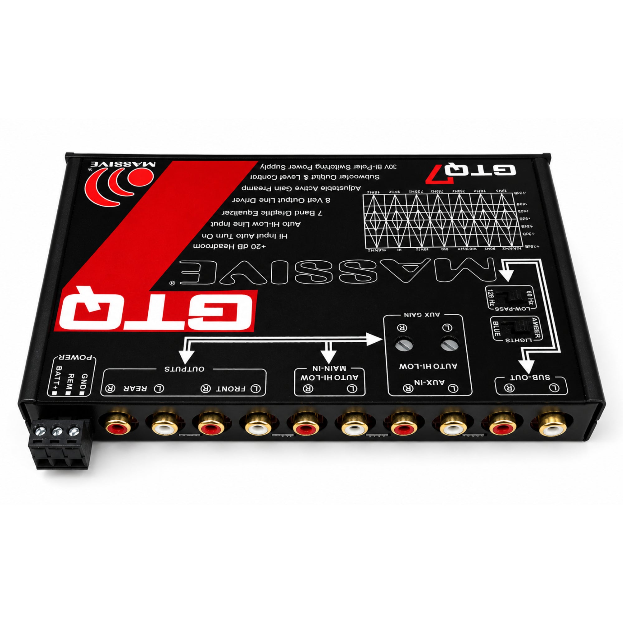 GTQ7 - 7 Band Car Audio Graphic Equalizer Auto Hi-Low Input