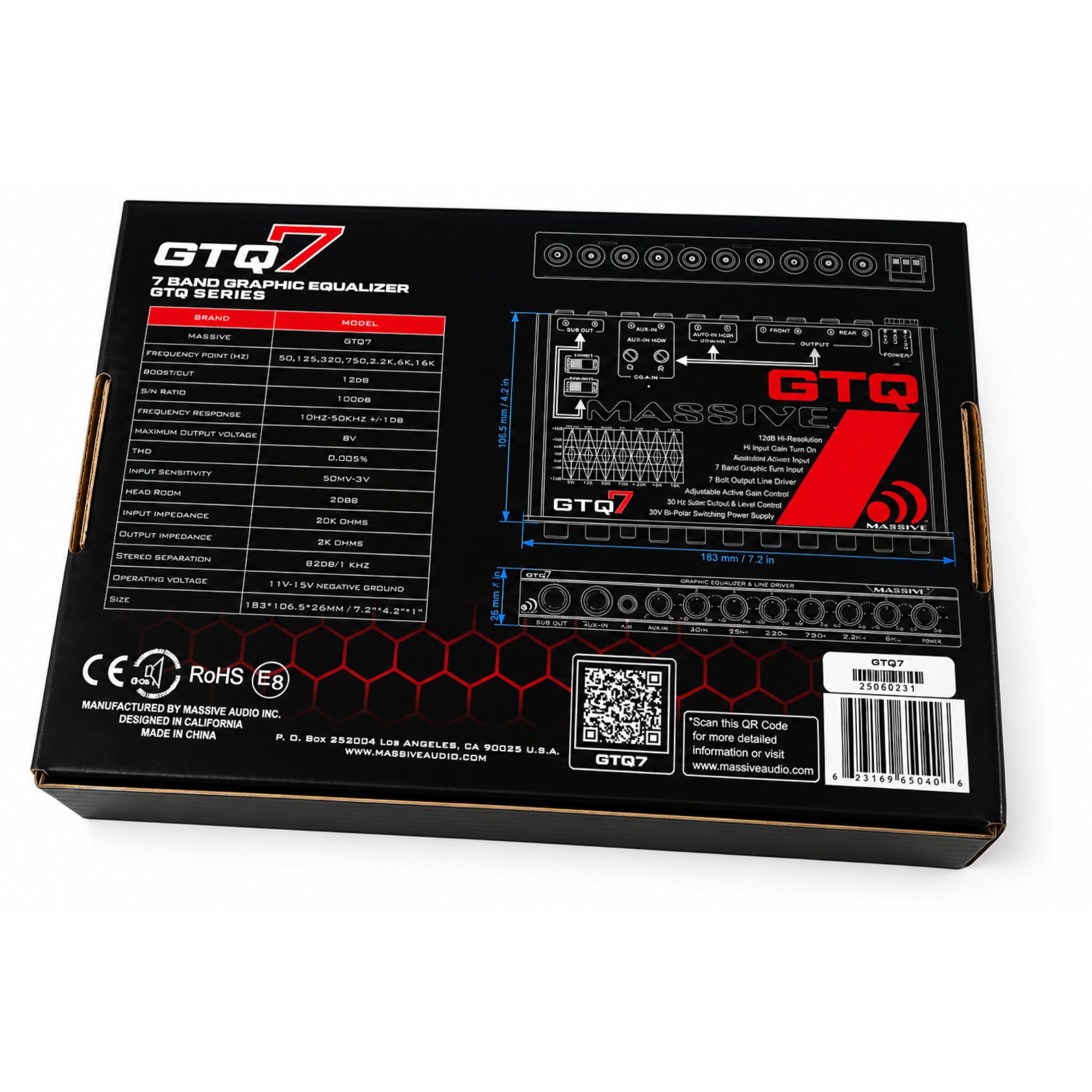 GTQ7 - 7 Band Car Audio Graphic Equalizer Auto Hi-Low Input