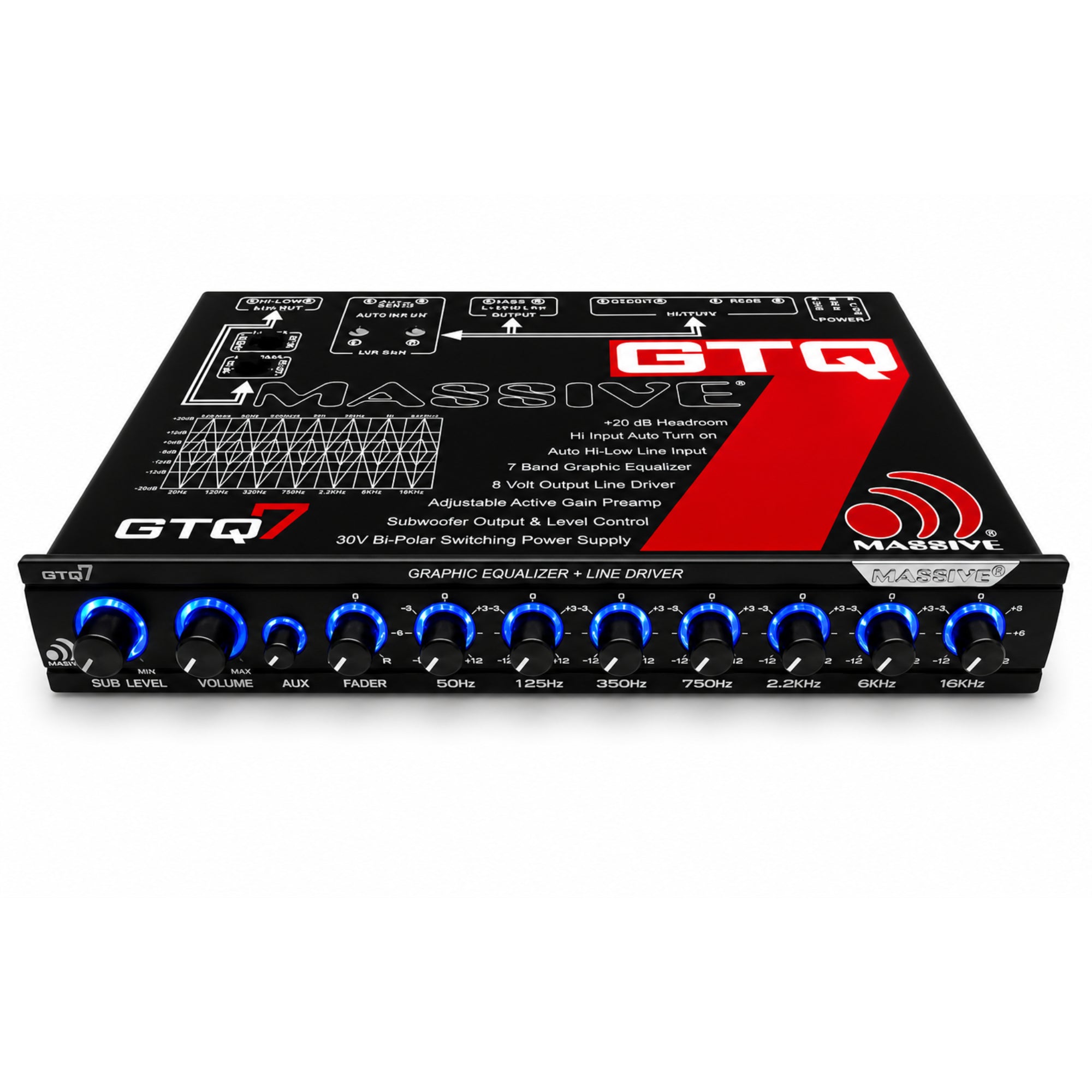 KANKICK Acid Massive Musical2枚 7inch GTQ7 - 7 Band Car Audio Graphic Equalizer Auto Hi-Low Input