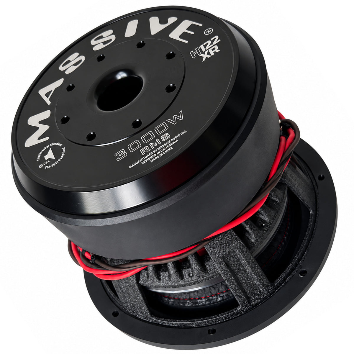 H122XR - 12" 3000 Watts RMS Dual 2 Ohm 4" V.C. Mega 70 Lbs. Subwoofer