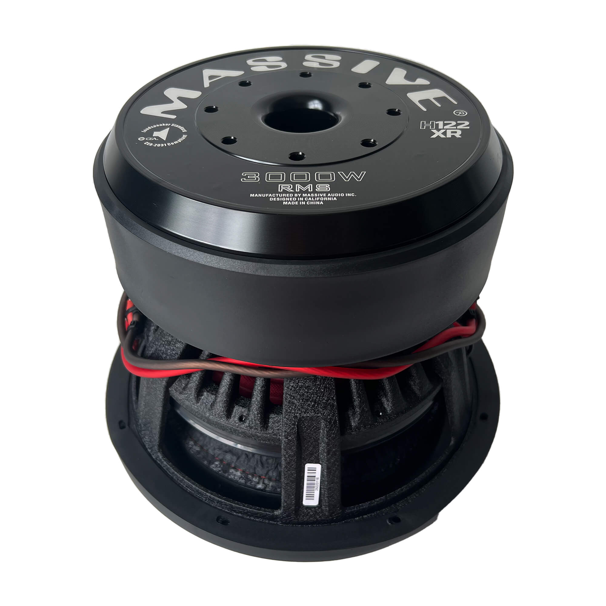 H122XR - 12" 3000 Watts RMS Dual 2 Ohm 4" V.C. Mega 70 Lbs. Subwoofer
