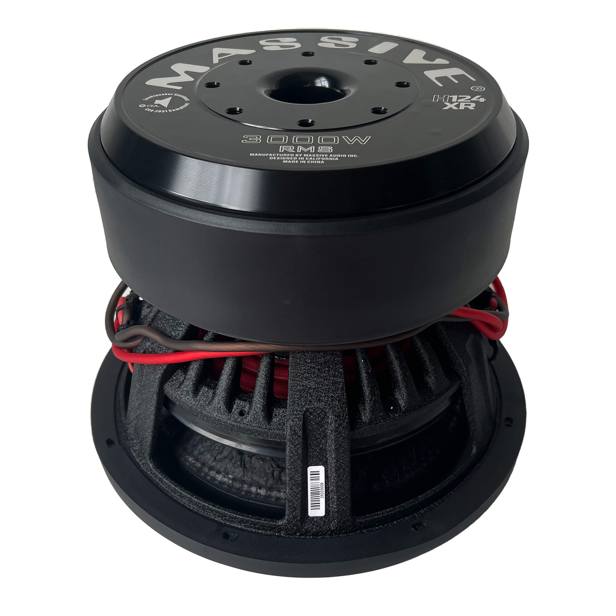 H124XR - 12" 3000 Watts RMS Dual 4 Ohm 4" V.C. Mega 70 Lbs. Subwoofer
