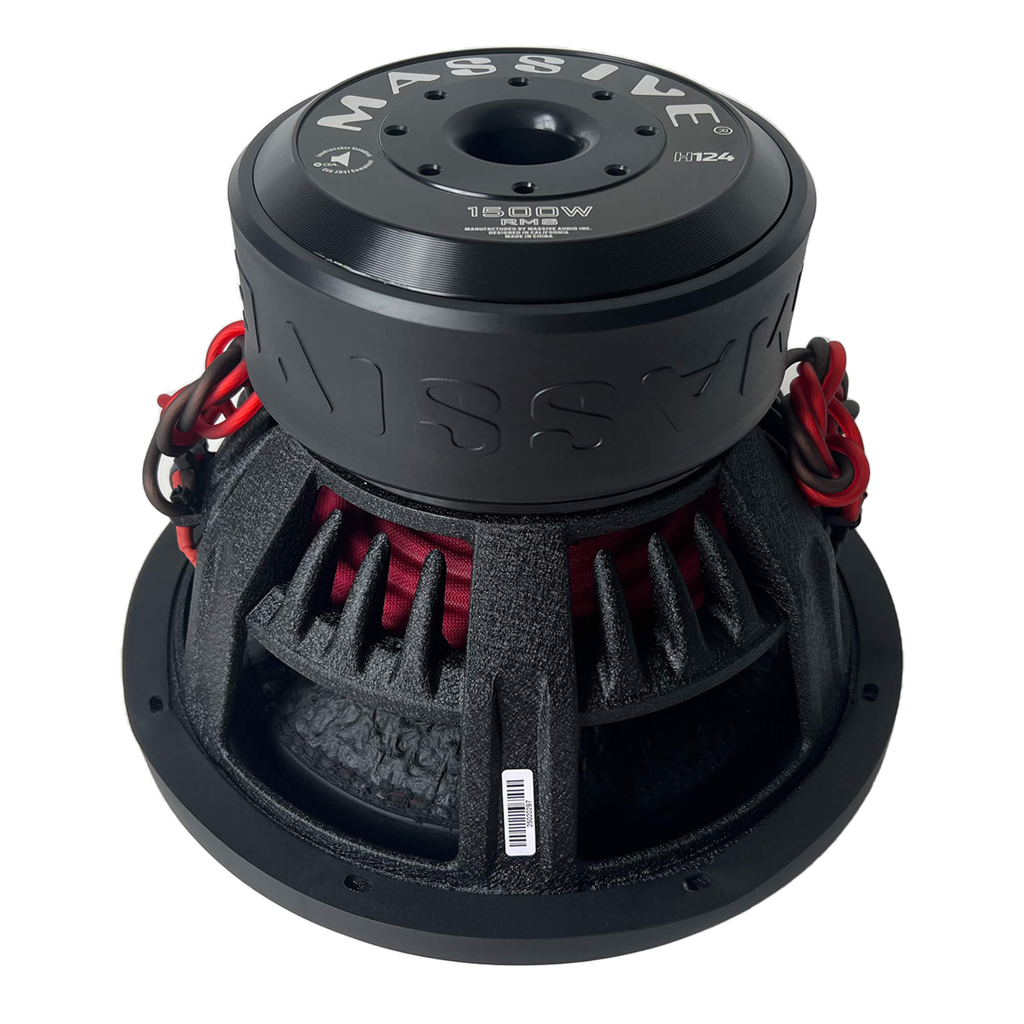 H124 - 12" 1500 Watts RMS Dual 4 Ohm 3" V.C. Mega Subwoofer