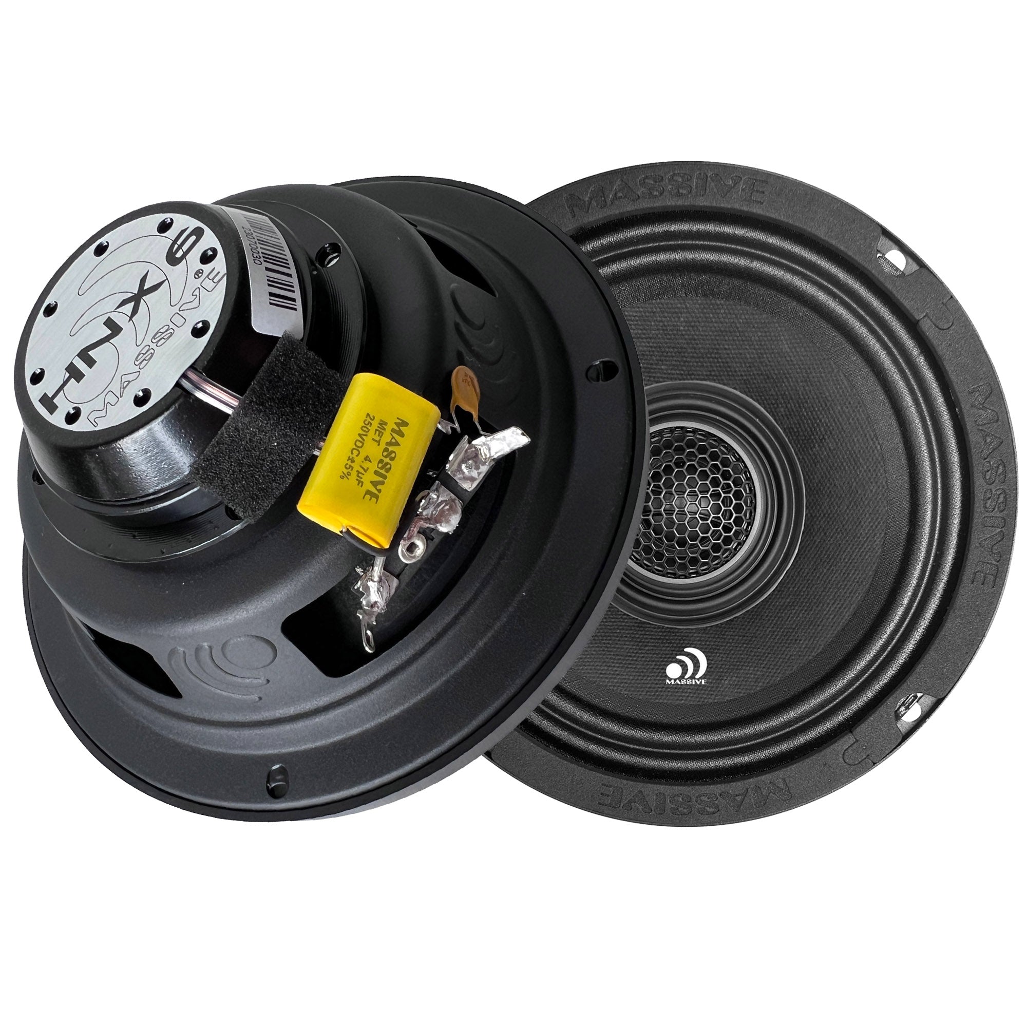 HNX6 | 6.5" 4 Ohm Mid-Range Pro Audio Coaxial Water Repellent Speaker - 120 Watts RMS (Pair)