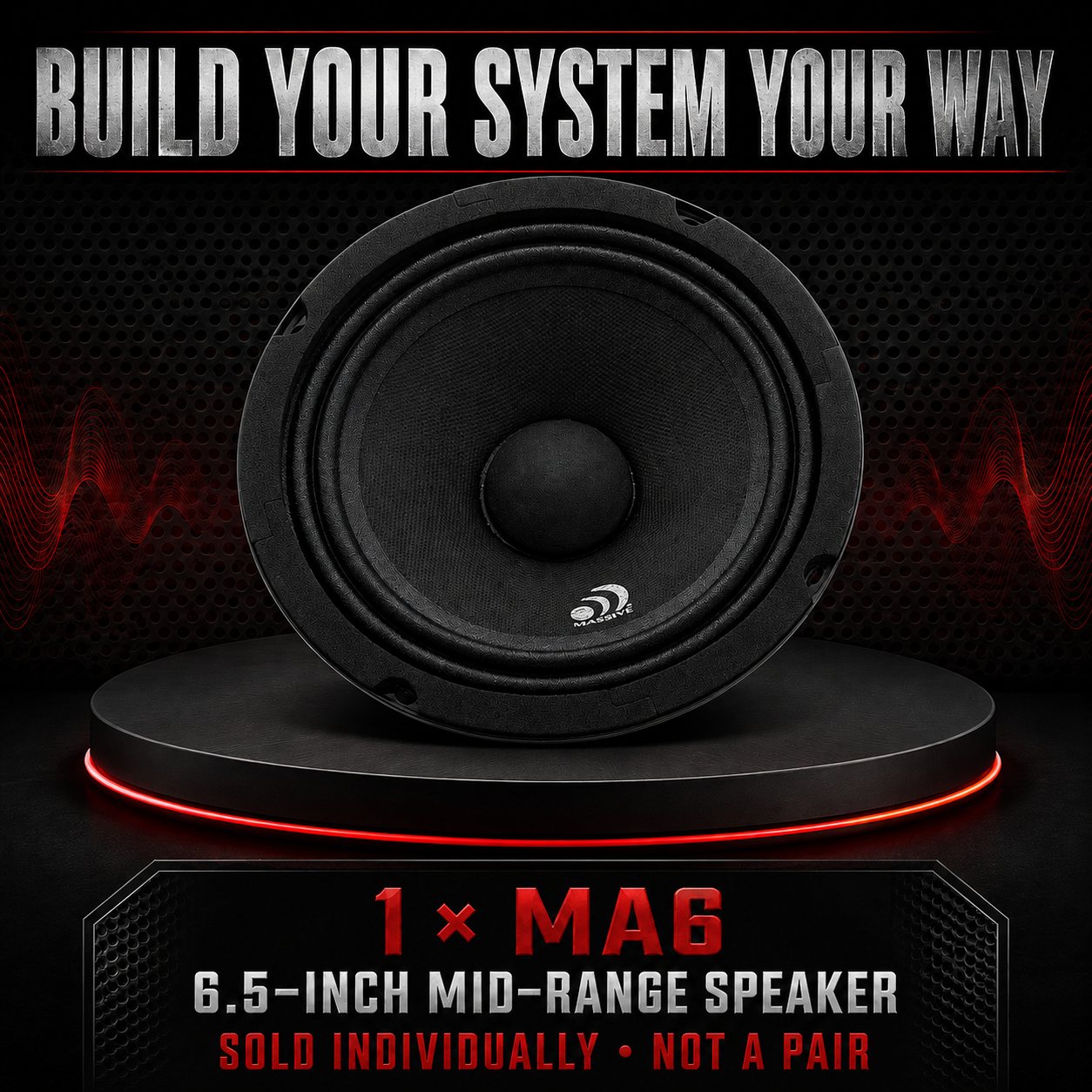 MA6 - 6.5" 140 Watt 8 Ohm Mid-Range Speaker (Lower SQ Frequencies)