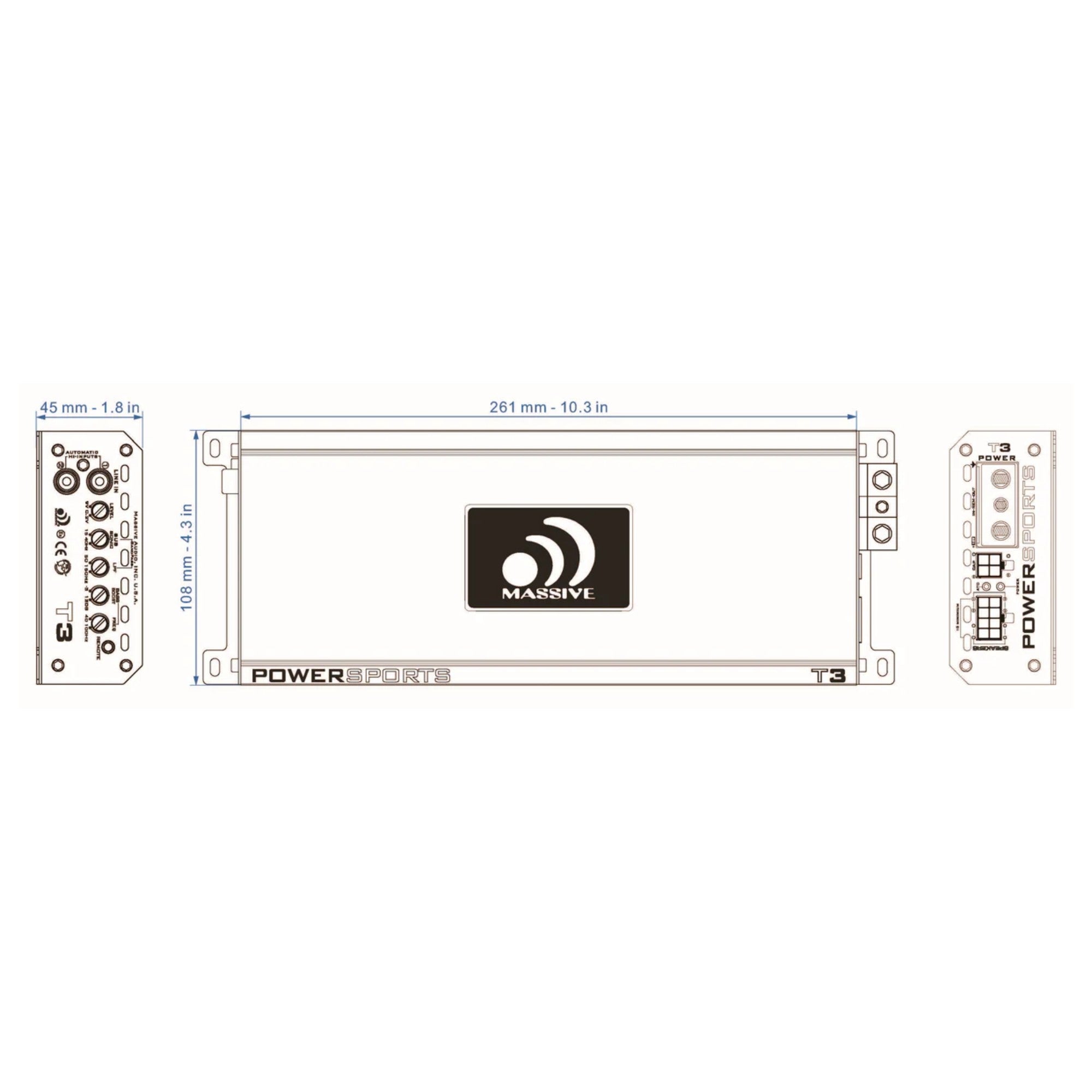 T3 - 1400 Watts 1 RMS @ 1 Ohm Mono Block Marine Amplifier