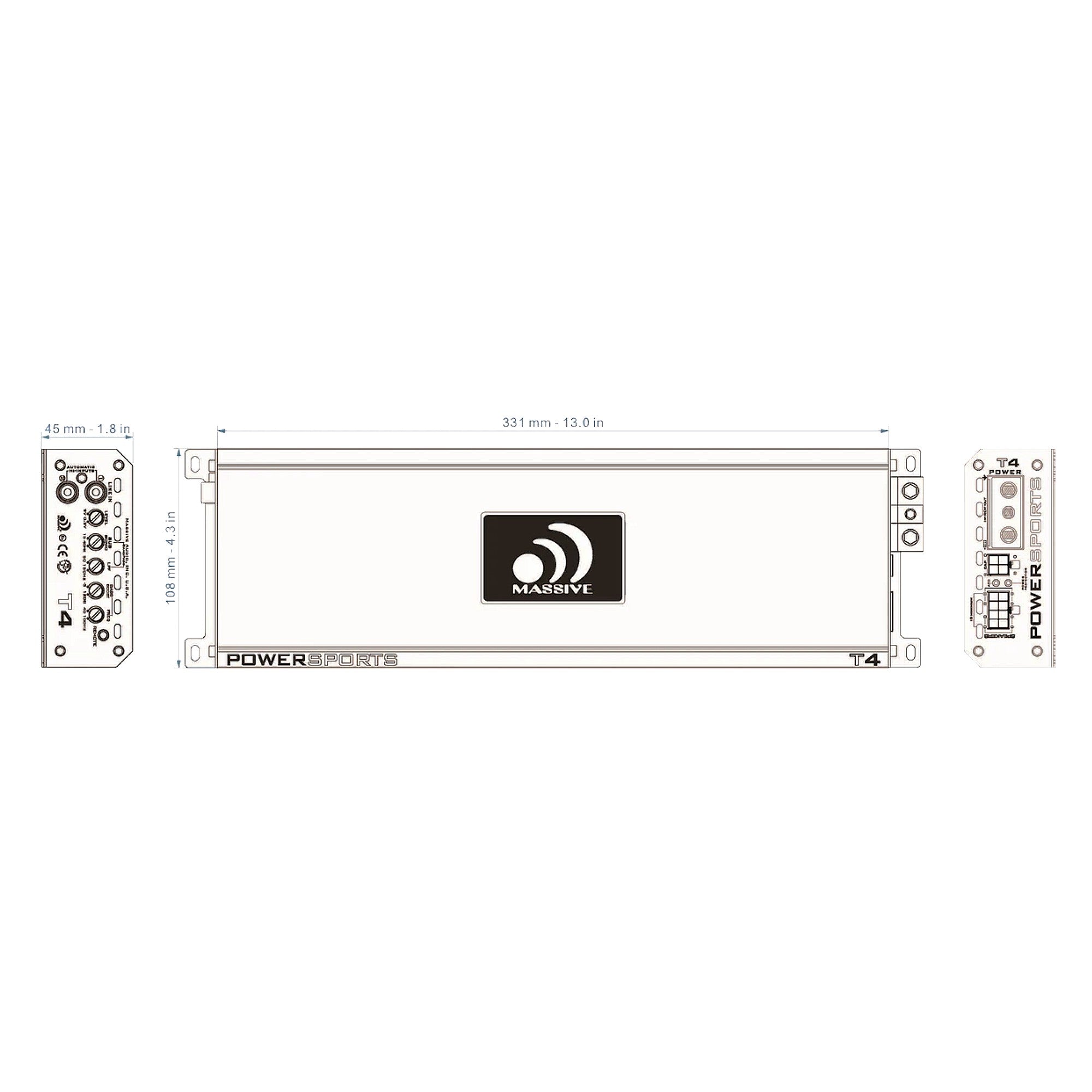 T4 - 2000 Watts 1 RMS @ 1 Ohm Mono Block Marine Amplifier
