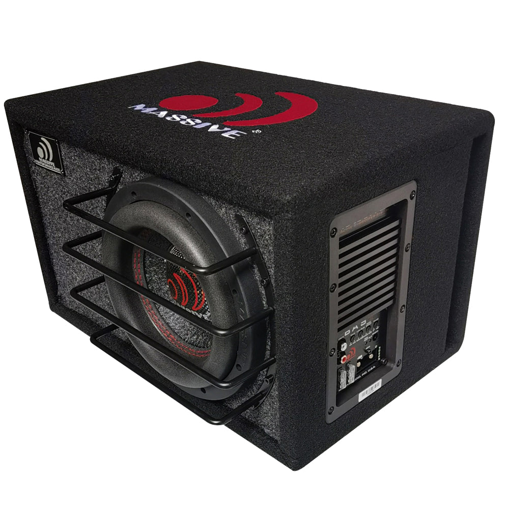 BAS8 - 8" 400 Watts RMS Class D Powered Subwoofer in Ported Enclosure, Clip LED, Bass Boost, 180º Phase Shift