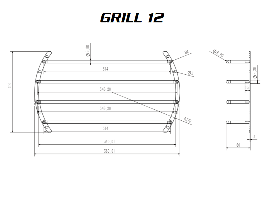 GRILL12 - 12" Deep Anodized Steel Protective Subwoofer Grill