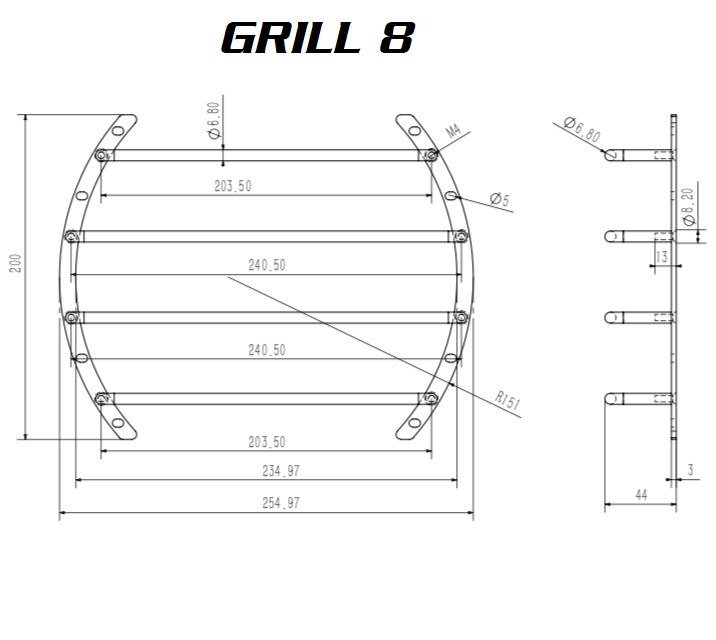 GRILL8 - 8" Deep Anodized Steel Protective Subwoofer Grill