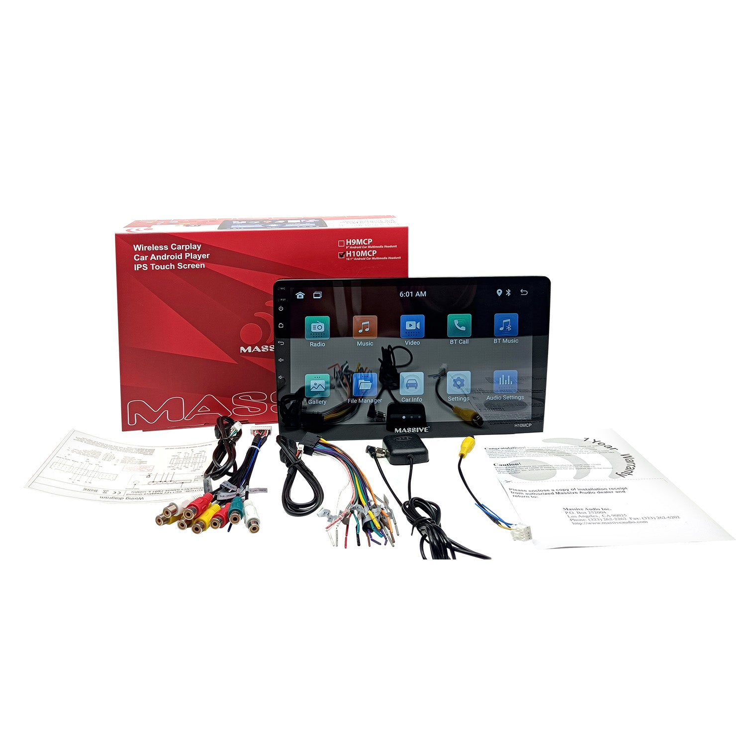 H10MCP - 10" VIDEO HEAD UNIT | CarPlay, Android, Apple Mobile, Bluetooth, Radio, Camera