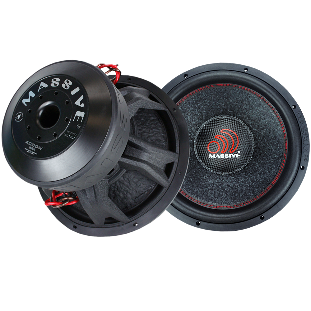 HIPPOXL152 - 15" 2000 Watts RMS Dual 2 Ohm 3" V.C. Mega Subwoofer