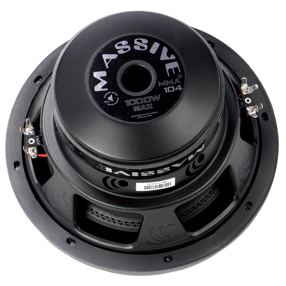 MMA104- 10" 500 Watts RMS Dual 4 Ohm Subwoofer