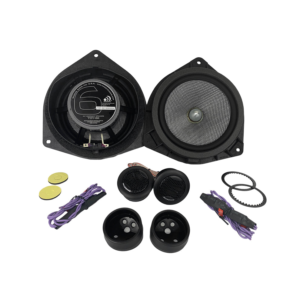 TOY6K - 6.5 Inch, Toyota Drop-in OEM Speaker Upgrade Replacement, 80 Watts RMS - 160 Watts MAX, Component Kit Speakers.